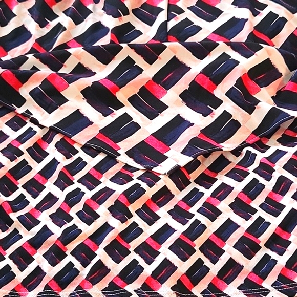 WHITE HOUSE BLACK MARKET TOP SZ XS MULTICOLOR GEOMETRIC SLEEVELESS LAYERED - Picture 8 of 8